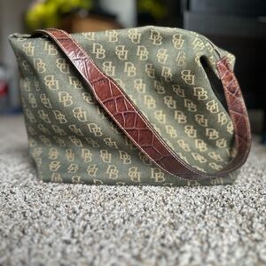 Dooney & Bourke Green and Brown Hobo Bag